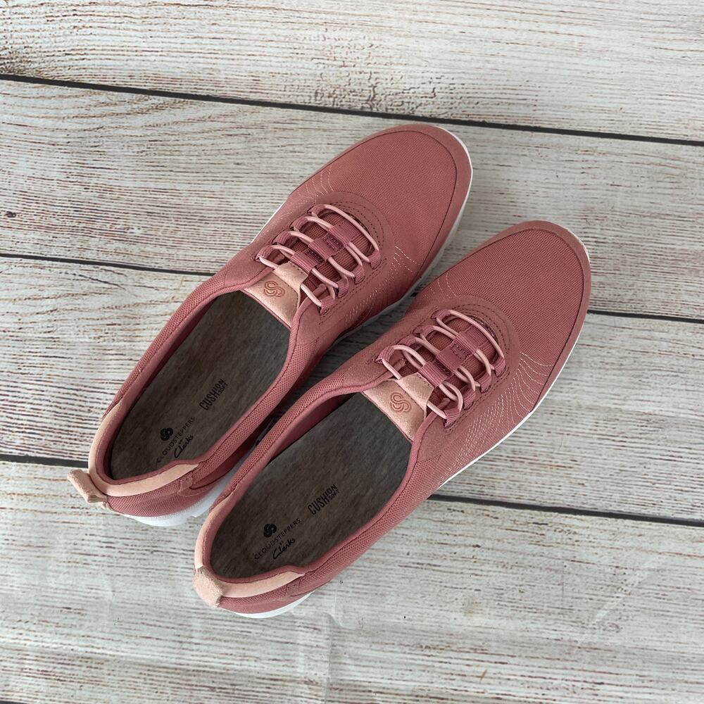 Clarks Cloudstepper Step Allenabay Womens Sz 11M Causual Shoes Mauve Red Pink - Picture 8 of 11